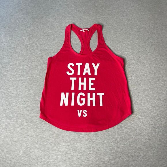 Victoria's Secret Red "Stay The Night" Sleep Racerback Tank Top - Picture 4 of 7